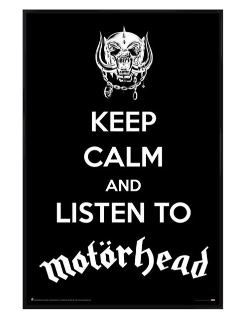 Image of Gloss Black Framed Keep Calm And Listen To Motorhead Poster