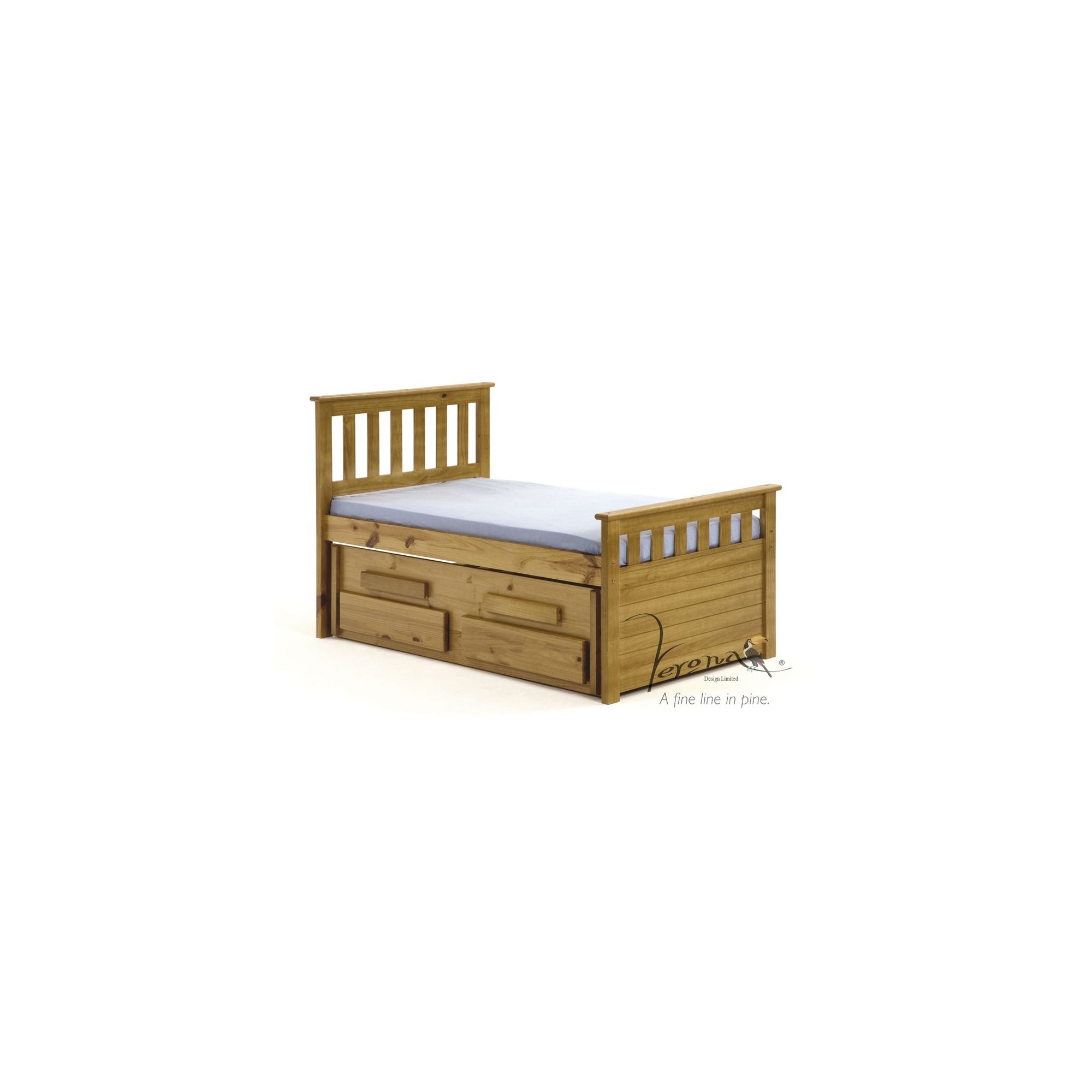 Verona Bergamo Kids Captains Bed with guest bed - Antique at Tesco Direct