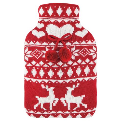 Image of Scandi Reindeer & Heart Hot Water Bottle
