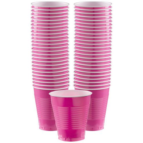 Image of Hot Pink Cups - 473ml Plastic Party Cups