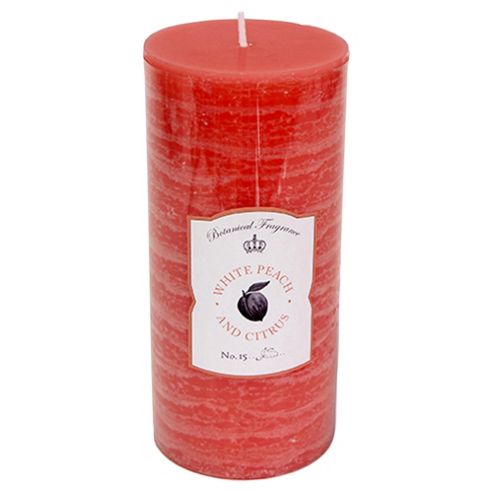 Image of Botanicals Rustic Pillar Candle Large, White Peach And Citrus