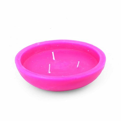 Image of Bright Pink Coloured Floating Wax Candle Garden Or Pond Lighting