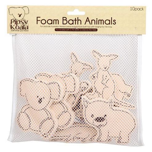 Image of Pipsy Koala Pk004 Foam Bath Animals In Bath Toy Tidy Bag
