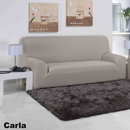 Image of Elainer Home Living Carla 2 Seater Sofa Cover - Linen