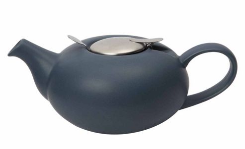 Image of London Pottery 4 Cup Pebble Shaped Filter Teapot, Slate Blue