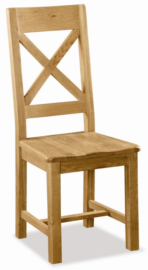 Image of Alterton Furniture Pemberley Cross Back Dining Chair With Wooden Seat (set Of 2)