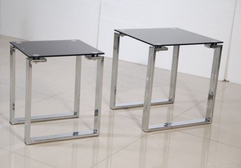 Image of Solway Furniture 2 Piece Nest Of Tables - Black