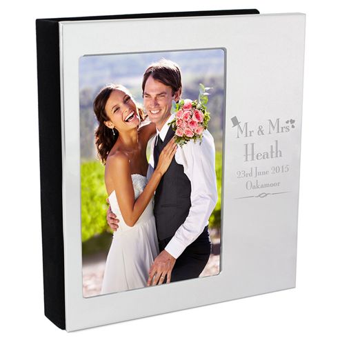 Image of Personalised Mr & Mrs Top Hat And Hearts Photo Album