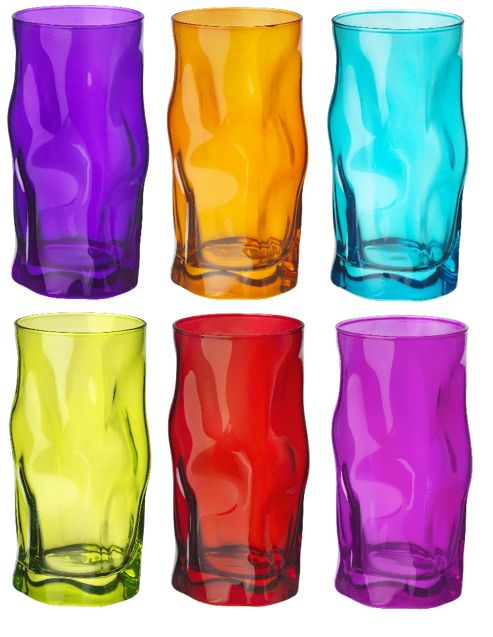 Image of Sorgente Coloured Water / Juice Tumblers Glasses - 6 Piece Set - 460ml