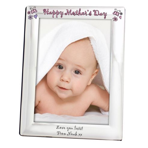 Image of Personalised Floral Butterfly Mother's Day Photo Frame