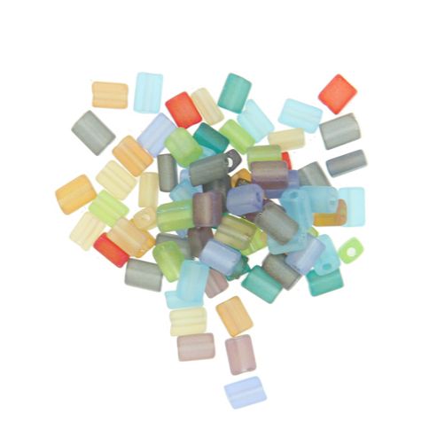 Image of Czech Seed Bead Tiny Flats Matt Transparent Mix