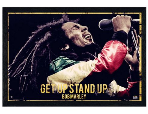 Image of Bob Marley Black Wooden Framed Get Up, Stand Up Poster