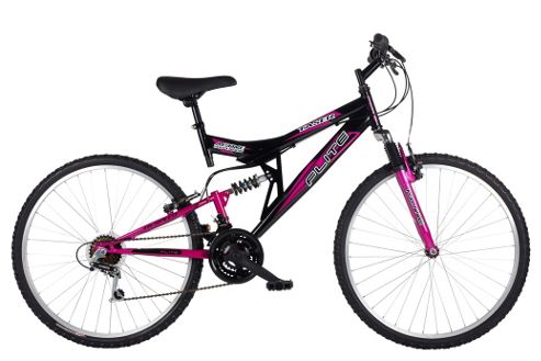Image of Flite Taser 18-speed Dual Suspension Bicycle Black/pink