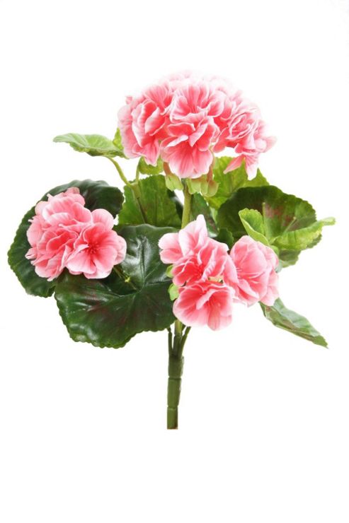 Image of Artificial 23cm Pink Zonal Geranium Plug Plant