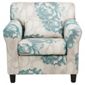 Lily Floral Fabric Accent Chair Blue