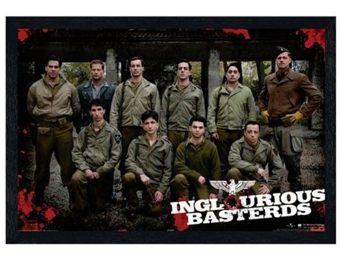 Image of Black Wooden Framed Inglorious B****rds A Basterd's Work Is Never Done Poster