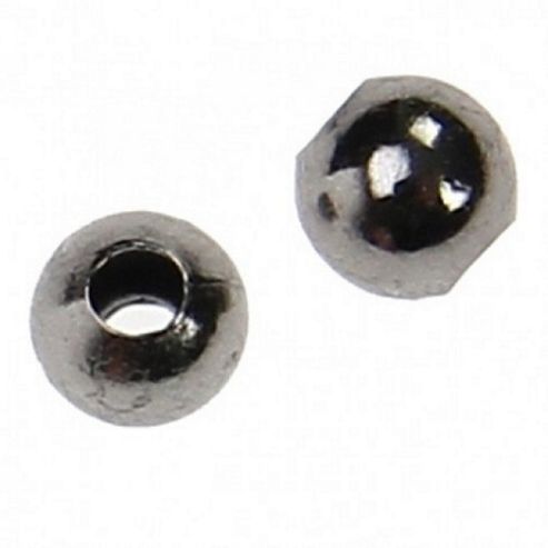 Image of Plated Metal Bead - Black - 50 Pack