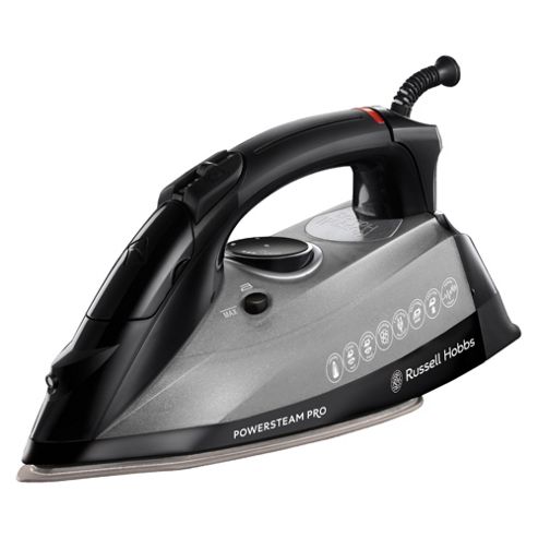 Image of Russel Hobbs 19330 Ceramic Plate Steam Iron - Black & Grey
