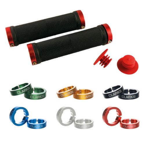 Image of Clarks Vice Lock-on Grip In Black / Various Cols Anodized Rings - Black/green