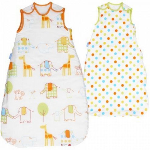 Image of Grobag Twin Pack Hippo Hop & Spot 1 Tog Sleeping Bags - 6-18 Months