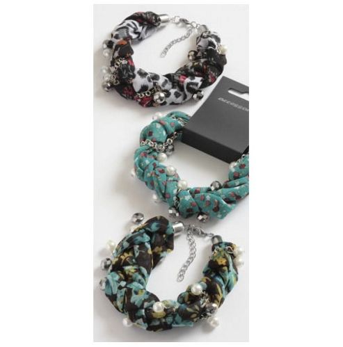 Image of Ribbon And Bead Bracelet - Assorted