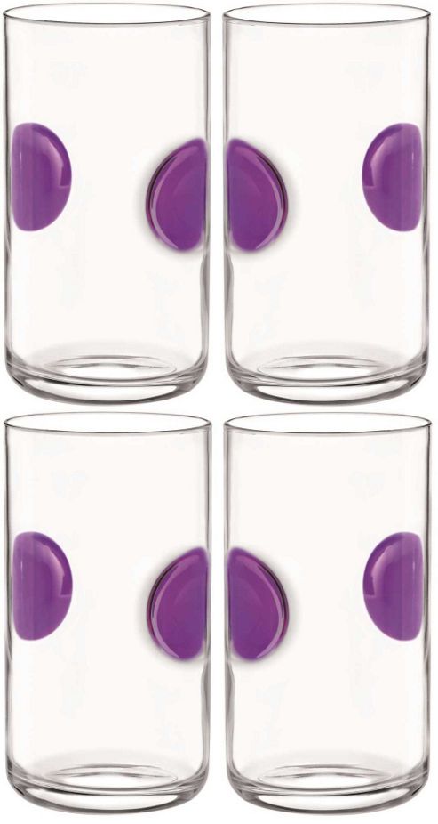 Image of Bormioli Rocco Giove Water Tumbler Glasses - Set Of 4 - Purple - 490ml