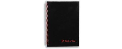 Image of Black N Red Wirebound Smart Book 140 Pages Ruled Feint A5+ 846350264