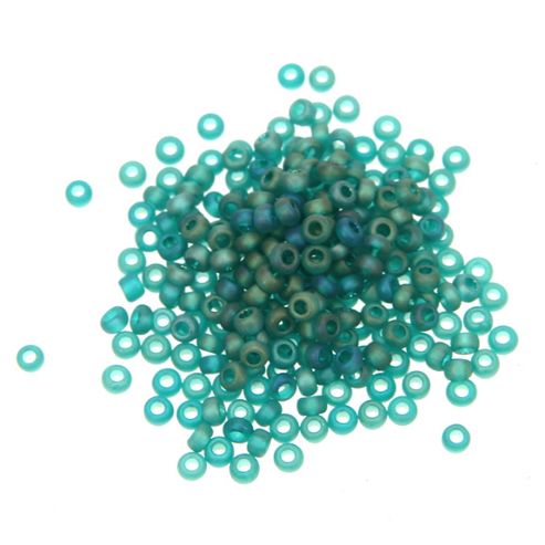 Image of Czech Seed Bead 10/0 Dark Green Tr Matt Ab
