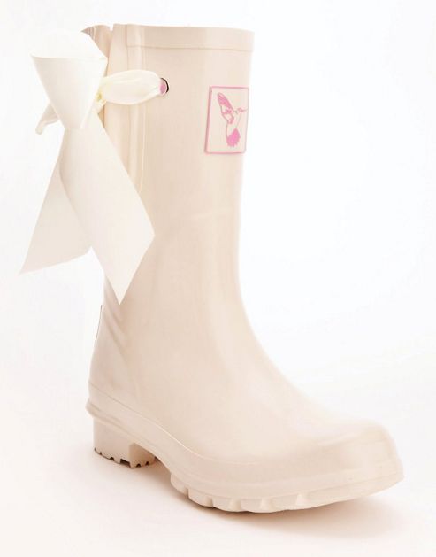 Image of Evercreatures Ladies Shortie Bridal Wedding Wellies Cream 3