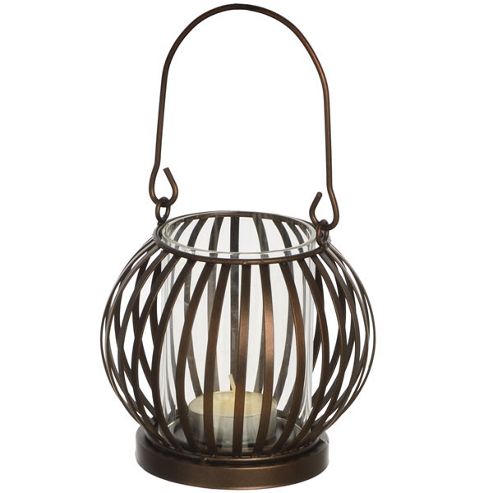 Image of Cage - Metal Basket Tea Light Holder - Dark Brown