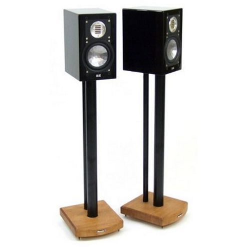 Image of Moseco 7 Black And Light Oak Speaker Stands