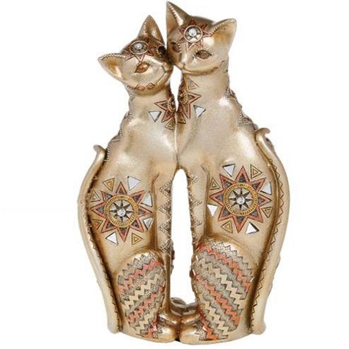Image of Golden Glitter - Cat Duo Decorative Ornament - Gold