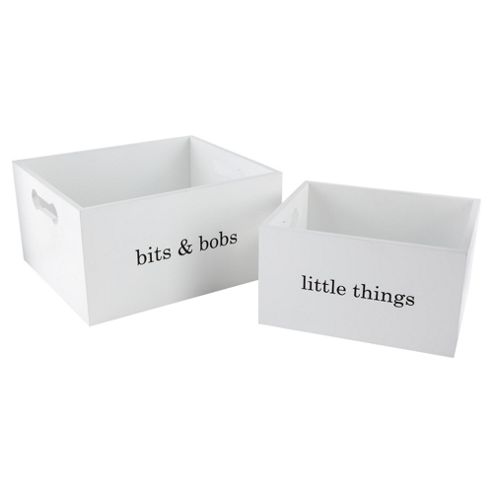 Image of Tesco Slogan Storage Boxes, Set Of Two