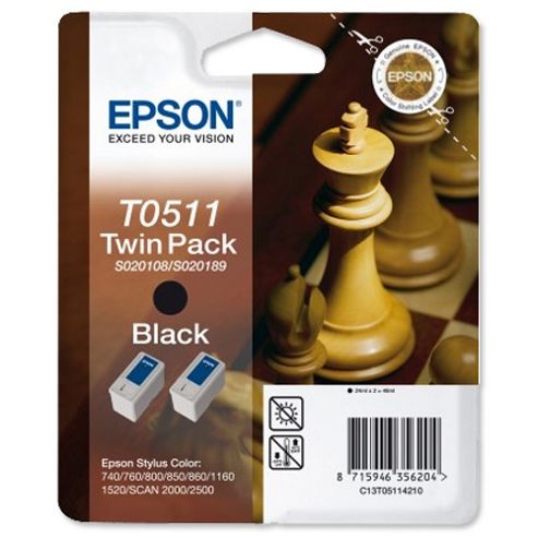 Image of Epson T0511 Twinpack Black
