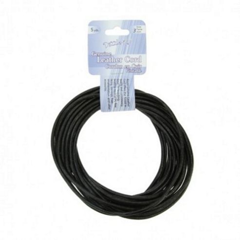 Image of Leather Cord 3mm Round Black 5yds
