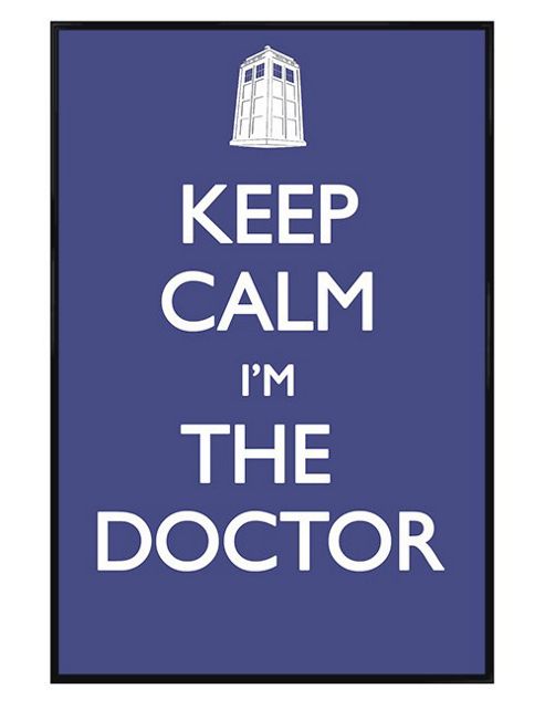 Image of Doctor Who Keep Calm And Carry On Gloss Black Framed Keep Calm, I'm The Doctor Dr Who Poster
