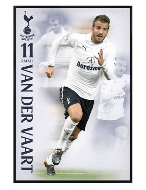 Image of Tottenham Hotspurs Football Club Gloss Black Framed Rafael Van Der Vaart Thfc Poster