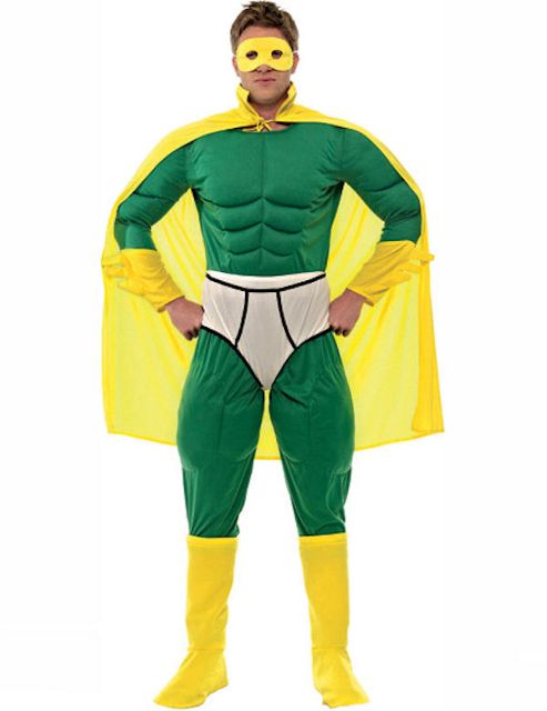 Image of Adult Captain Y-fronts Super Hero Costume Extra Large