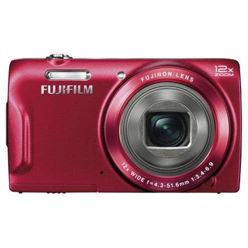 Image of Fuji T500 Digital Camera, Red, 16 Mp, 12x Optical Zoom, 2.7" Lcd Screen