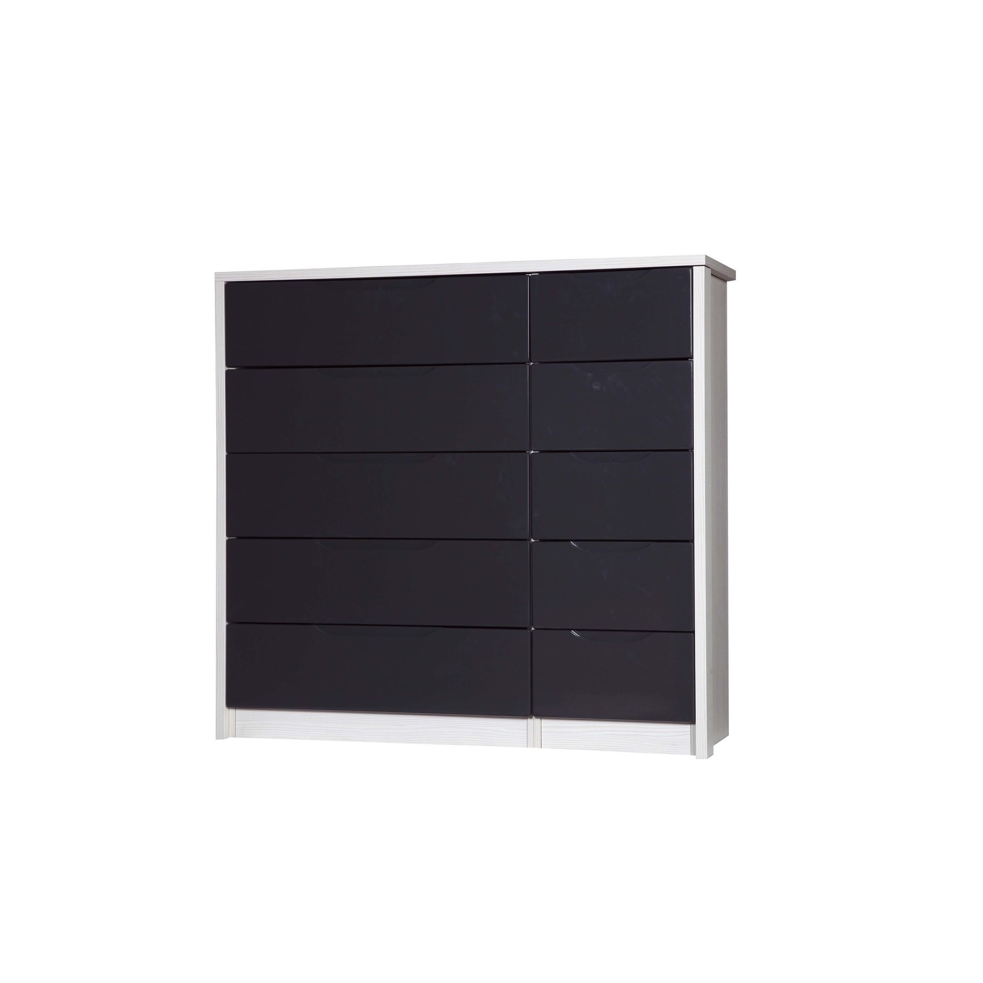 Alto Furniture Avola 10 Drawer Double Chest - White Avola Carcass With Grey Gloss at Tesco Direct