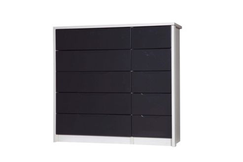 Image of Alto Furniture Avola 10 Drawer Double Chest - White Avola Carcass With Grey Gloss