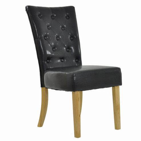 Image of Regent Black Bicast Leather Dining Chair