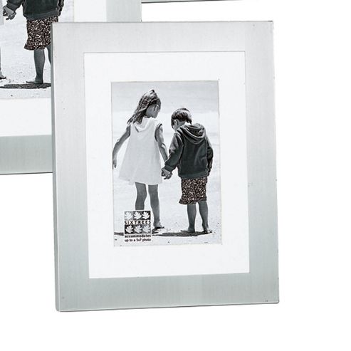 Image of Sixtrees Metro With Mount Photo Frame - Matt - Brushed Silver - 12.7 Cm H X 17.78 Cm W X 2.5cm D