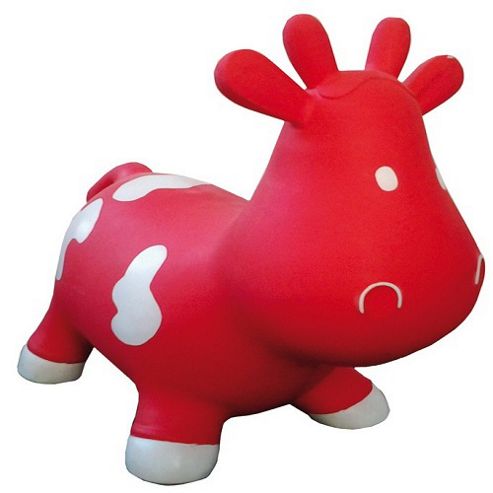 Image of Betsy Inflatable Cow Space Hopper - Red & White