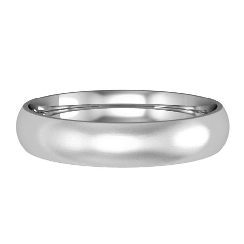 9ct White Gold 4mm Court Satin-Brushed Wedding Ring