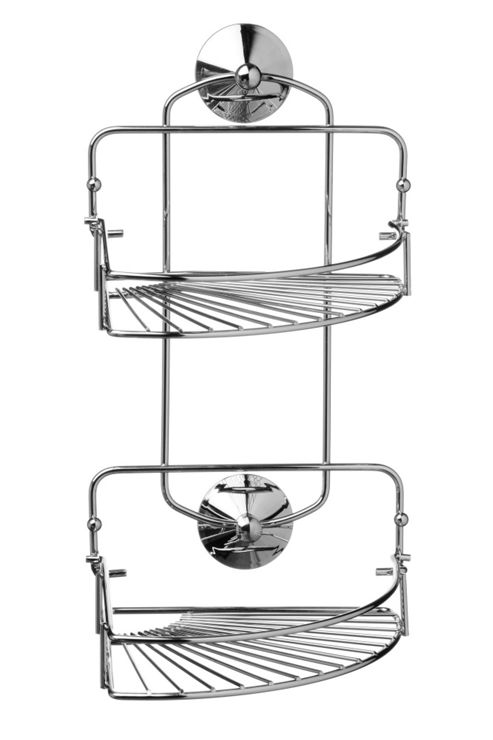 Image of Premier Housewares Folding Corner Caddy In Chrome With Suction