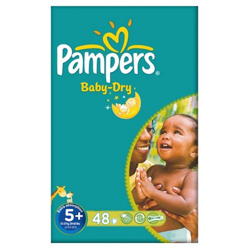 Image of Pampers Baby Dry Size 5+ Large Pack - 48 Nappies