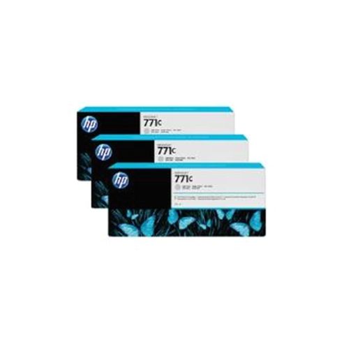 Image of Hp 771c (775ml) Light Grey Ink Cartridges (3-pack) For Designjet Z6200 1067mm/z6200 1524mm Photo Printers