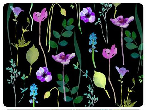 Image of Pimpernel Water Garden Placemats, Black, Set Of 6