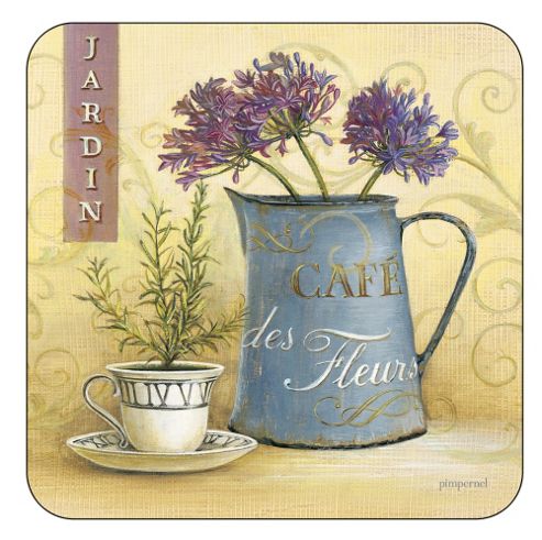Image of Pimpernel Cafe De Fleurs Coasters Set Of 6